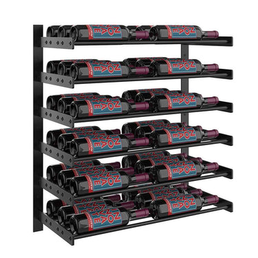 Evolution 30 in. High 2 Column Wine Wall in Matte Black Storing 36 Bottles