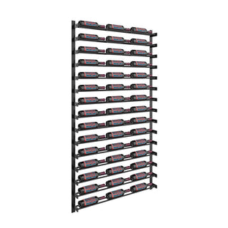 Evolution 75 in. High 3 Column Wine Wall in Matte Black Storing 45 Bottles