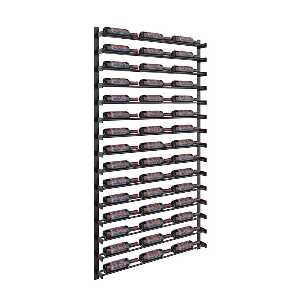 Evolution 75 in. High 3 Column Wine Wall in Matte Black Storing 45 Bottles